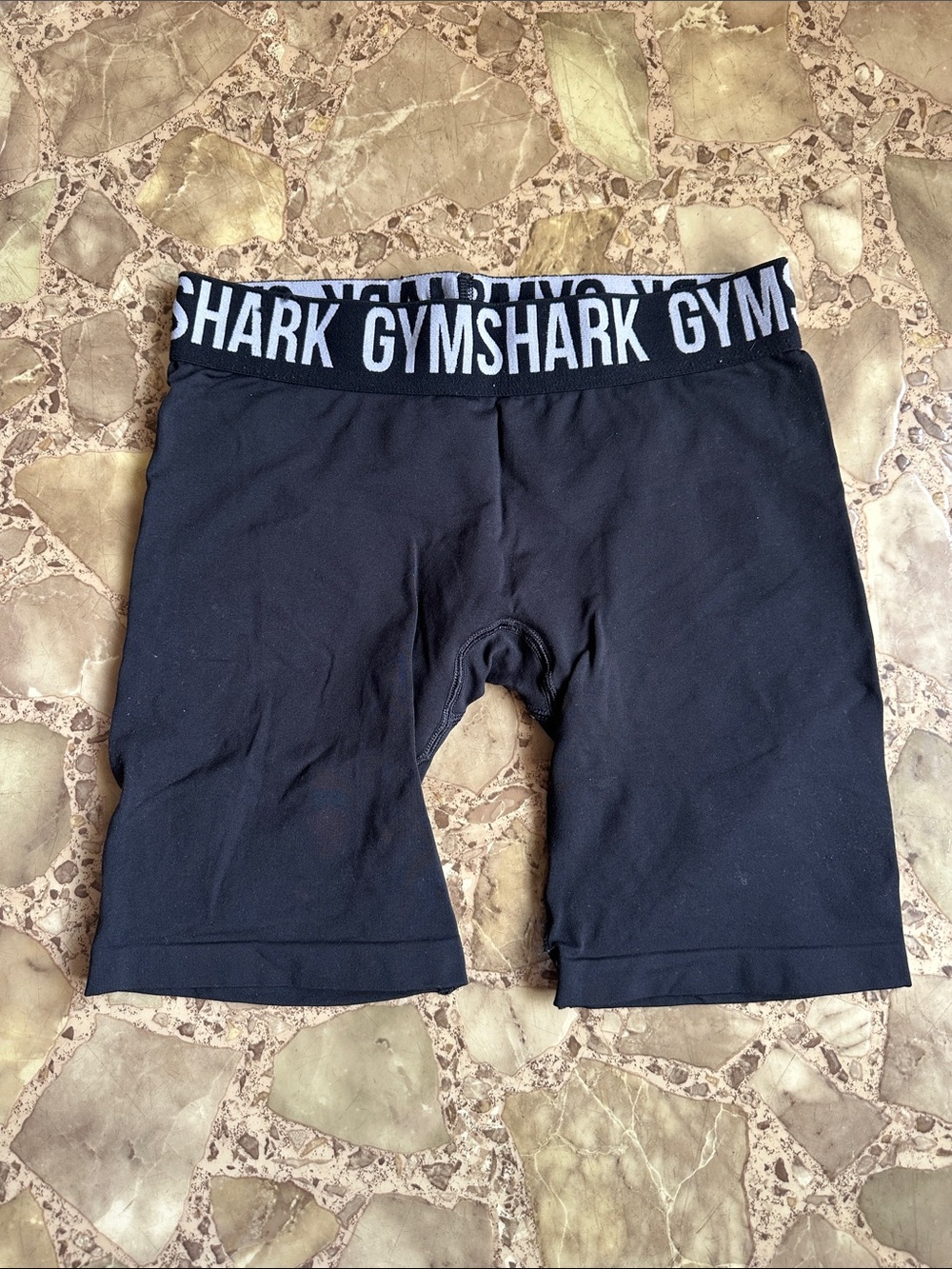 Gymshark Black Compression Bike Shorts with Branded Waistband
